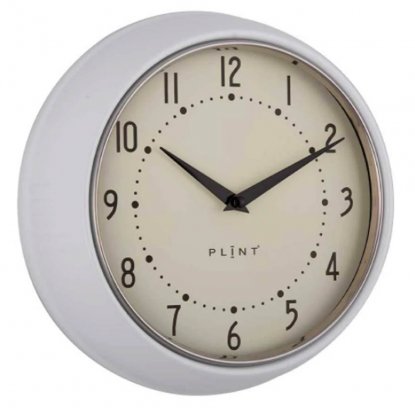 Klokke fra 50-tallet, hvit (Plint)