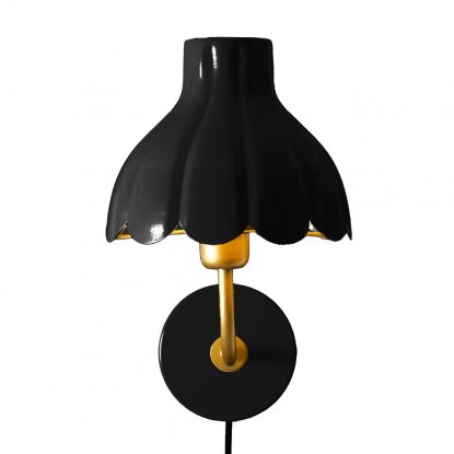 Wells vegglampe, svart/gull, 21 cm – Pr Home
