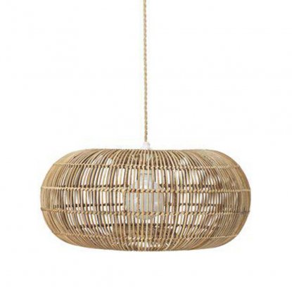 Zuri taklampe, håndflettet naturrotting, 51 cm – Pr Home