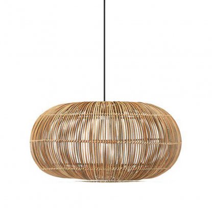 Zuri taklampe for utendørs bruk, håndflettet naturrotting, 51 cm – Pr Home