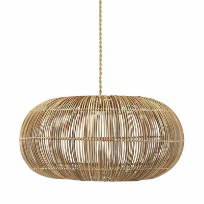 Zuri taklampe, håndflettet naturrotting, 61 cm – Pr Home