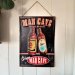 Plateskilt «Mancave» med oppheng, 28 x 40 cm