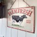 Plateskilt «Farmfresh» med oppheng, 28 x 48 cm