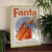 Fanta-metallskilt, flaske, 30 x 40 cm