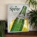 Sprite-plateskilt med flaske, 30 x 40 cm