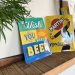 Metallskilt «Wish you were beer» 15 x 20 cm