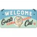 Plateskilt med «Welcome Cats»-anheng