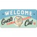 Plateskilt med «Welcome Cats»-anheng