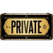 Plateskilt med «Private»-merke
