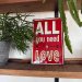 Metallskilt «All you need is Love», 20 x 30 cm