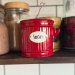 Retro blikkboks med snor Ø 10,3 – Rød