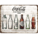 Coca-Cola, seks flasker, metallskilt, 30 x 40 cm