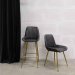 Barstol Comfort, matt svart skinn, Trademark Living