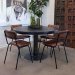 Spisestol «Diner» brun/svart med armlener fra Trademark Living