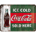 Plateskilt med «Coca-Cola Ice Cold Bottle», 15 x 20 cm