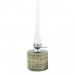 Parafinlampe, rett kurv, nikkel, stor, Ø 10 x 33 cm