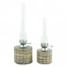 Parafinlampe, rett kurv, nikkel, stor, Ø 10 x 33 cm