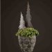 Strikk juletre i metall, 18 cm