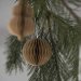 Julekule-klokke i papir med magnet, brun