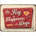 Metallskilt «Happiness is dogs», 15 x 20 cm