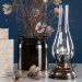 Lampe, elektrisk, antikkbrun