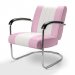 Diner stol retro med armstöd rosa/lila