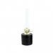 Parafinlampe, rett, svart, liten, Ø 8 x 25 cm