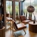Loungestol med tre og skinnputer fra Trademark Living