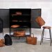 Barstol Brooklyn med rund sitteflate i skinn fra Trademark Living