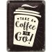 Metallskilt «Coffee to go», 15 x 20 cm