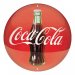 Rund metallskilt med Coca-Cola-motiv, Ø 35 cm