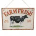 Plateskilt «Farmfresh» med oppheng, 28 x 48 cm