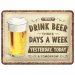 Metallskilt «Drink beer» 15 x 20 cm