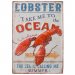 Plateskilt «Lobster» med oppheng, 28 x 40 cm