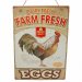 Metallskilt «Farm Fresh EGGS» med oppheng, 28 x 40 cm