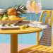 Ravello-bord, Ø 60 cm, gult