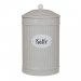 Retro kaffeboks i jern – rund, beige