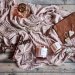 Bordduk i bomull, rosa, 220 x 140 cm