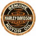 Rund metallskilt med Harley Davidson-motiv, Ø 35 cm