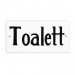 Skilt «TOALETT» 9 x 4,5 cm