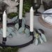 Adventslysestake, rund, svart, med fot