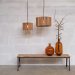 Taklampe «Lameller» i gjenvunnet tre, stor
