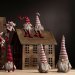 Nisse, stående, mørkerød/beige, blandet, 2-pakning
