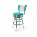 Diner barstol vintage 66 cm med rygg turkos