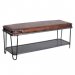Jernbenk med skinnsete, 118 cm, Trademark Living