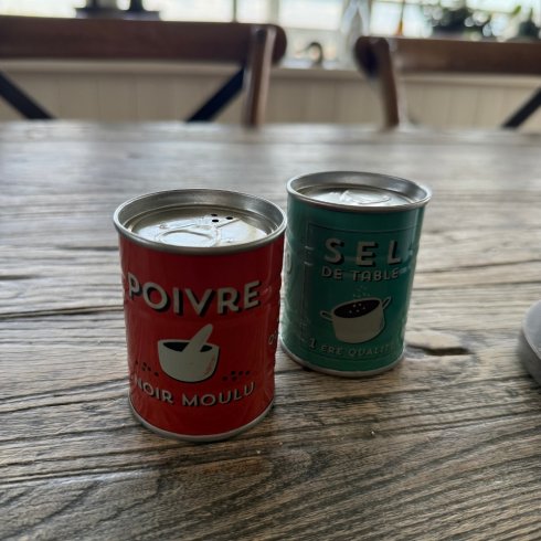 Salt- og pepperkar i metall Sel og Poivre