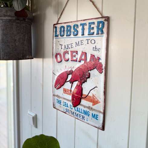 Plateskilt «Lobster» med oppheng, 28 x 40 cm
