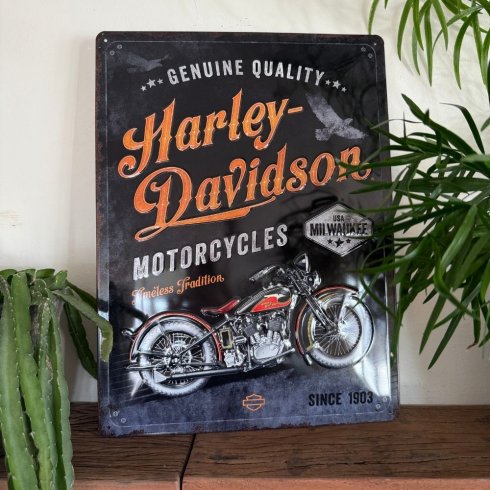 Harley Davidson-skilt «Tradition», 30 x 40 cm