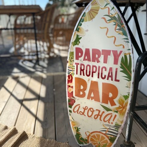 Metallskilt «Tropical bar» 30 x 70 cm