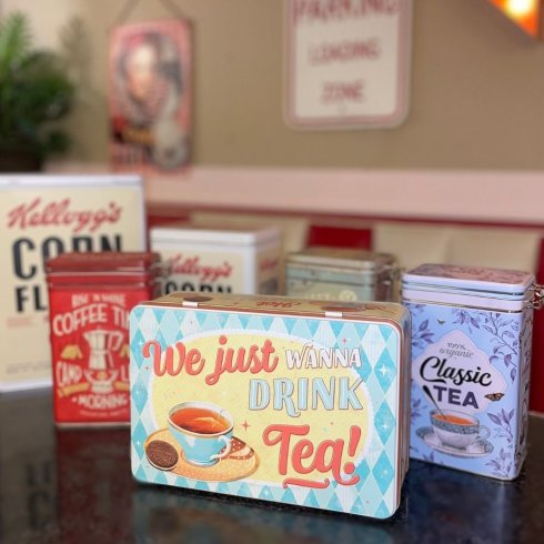 Flat blikkboks «Drink Tea»